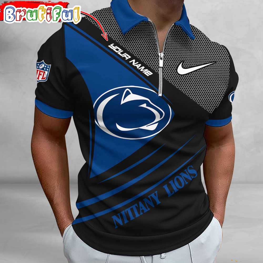 Sportswearmerch Penn State Nittany Lions NCAA Personalized Zip Polo Shirt For Fan