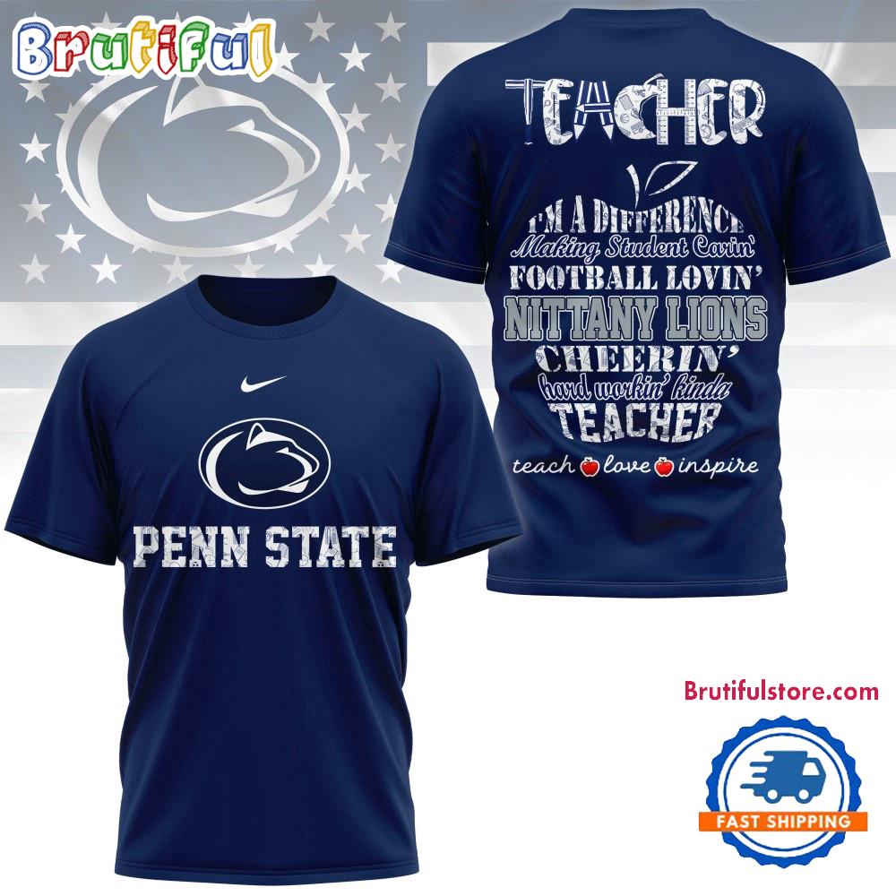 Sportswearmerch Penn State Nittany Lions NCAA Teacher Teach Love Inspire T-Shirt For Fan