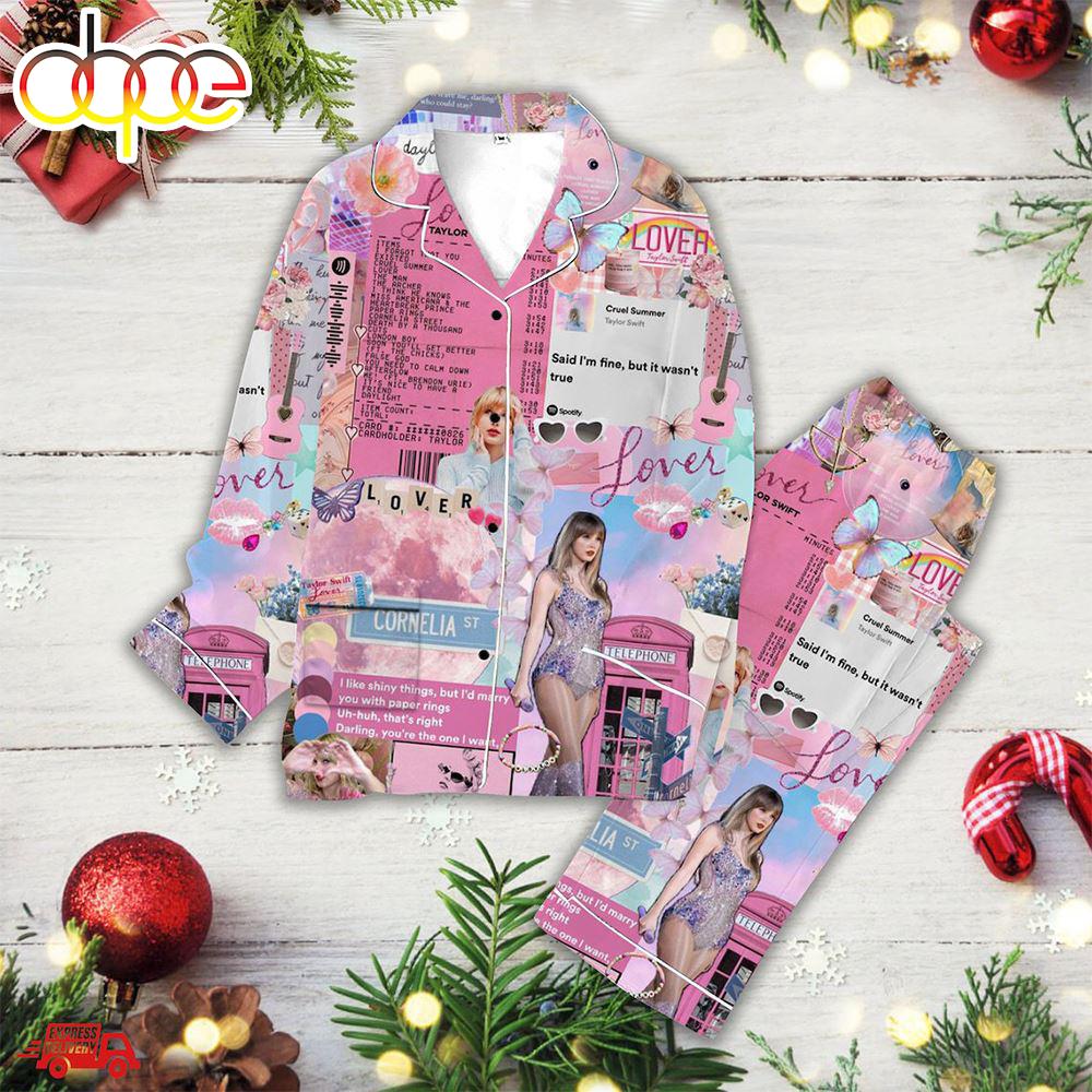Sportswearmerch Personalized Taylor Swift Music 's Button Down Christmas Personalized Pajamas For Fan