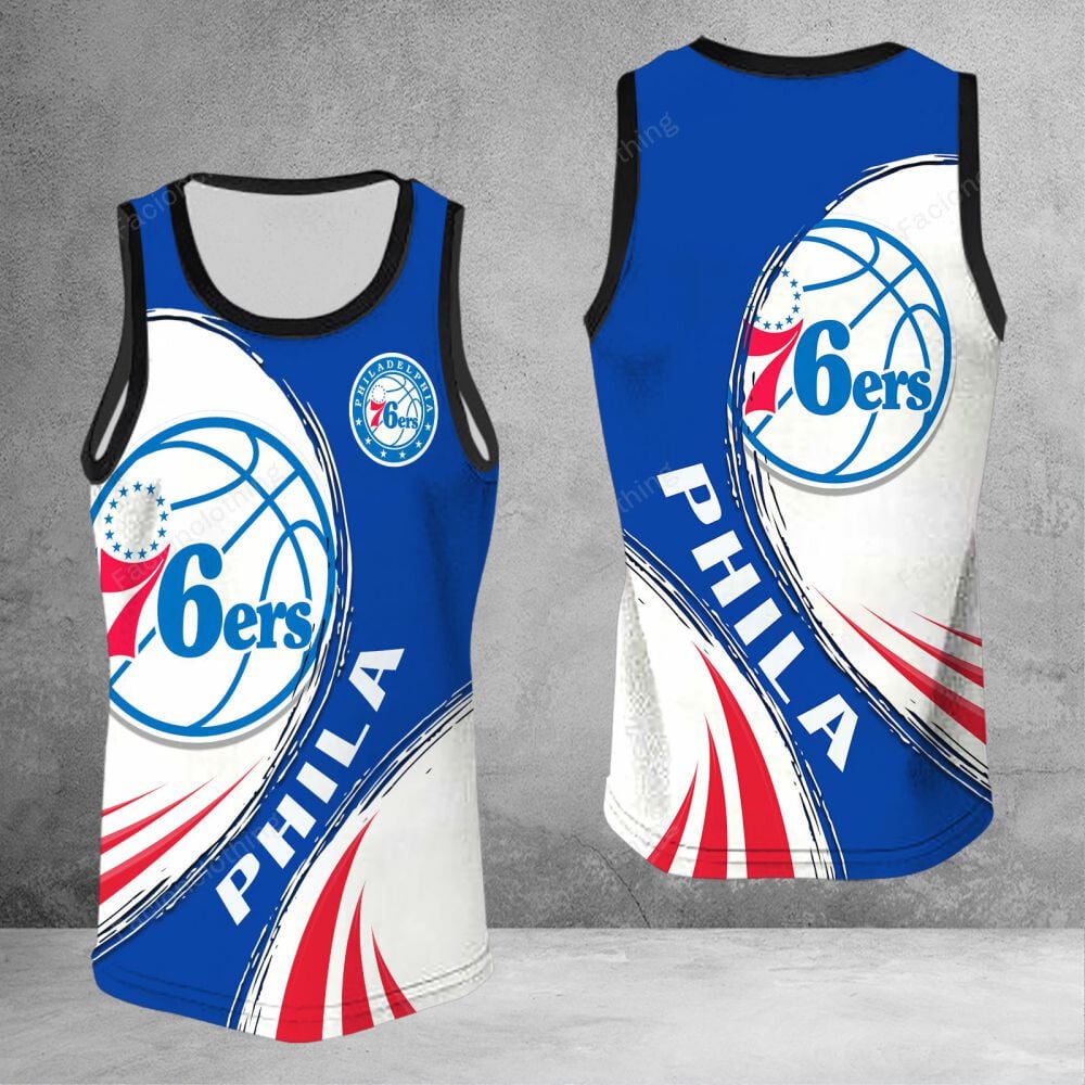 Sportswearmerch Philadelphia 76ers NBA Personalized Tanktop For Fan