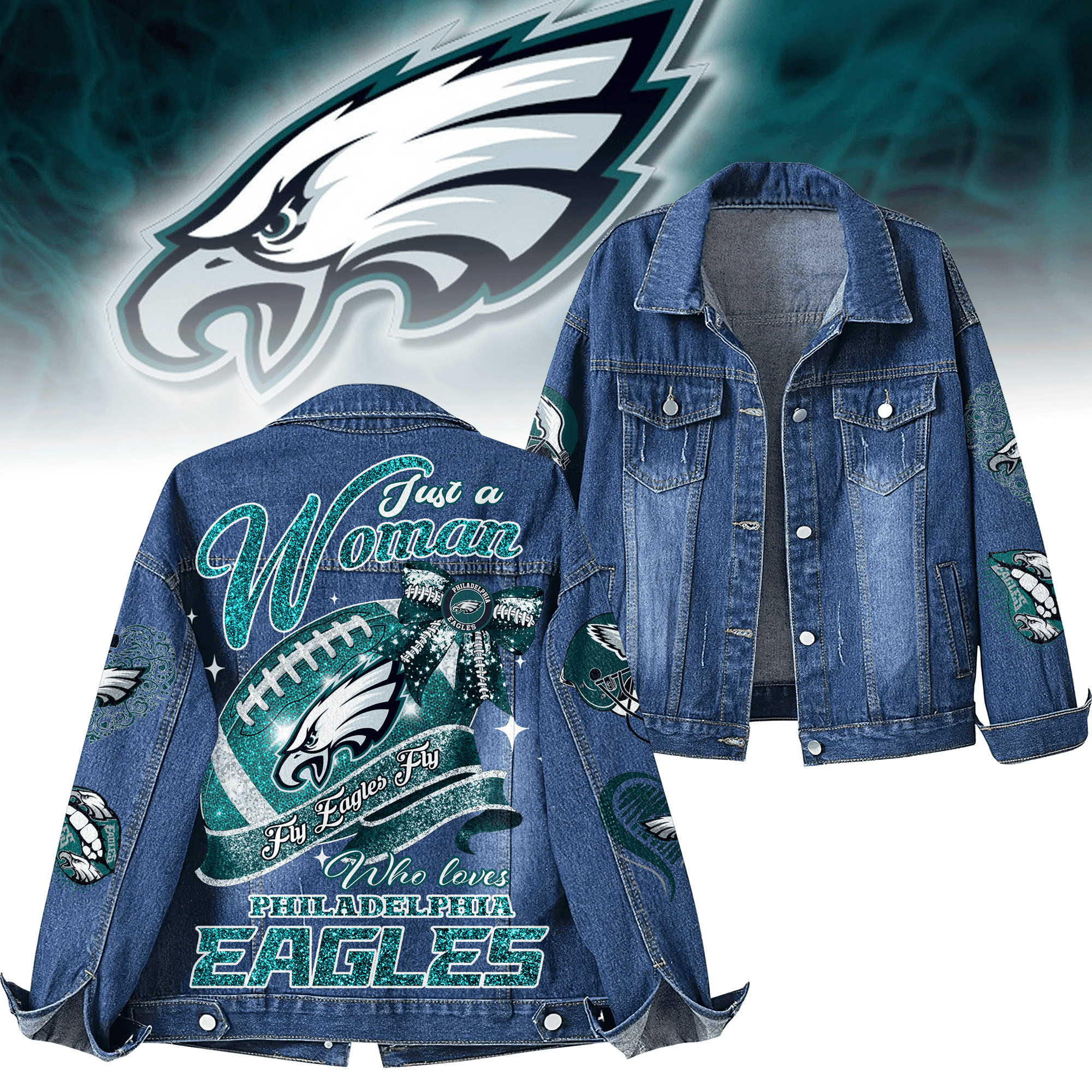 Sportswearmerch Philadelphia Eagles Denim Jacket Gift For Fans
