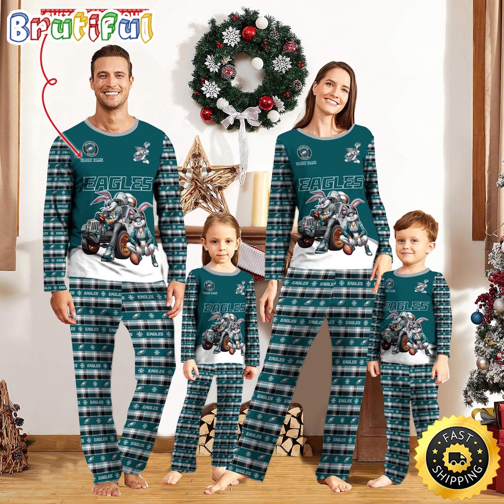 Sportswearmerch Philadelphia Eagles NFL Bunny Sports Personalized Pajamas Family For Fan