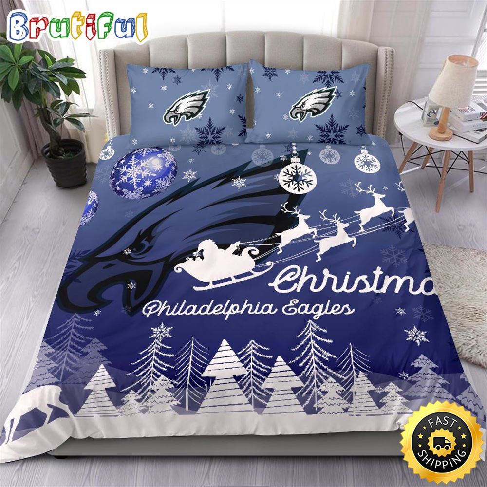 Sportswearmerch Philadelphia Eagles NFL Christmas Bedding Sets For Fan