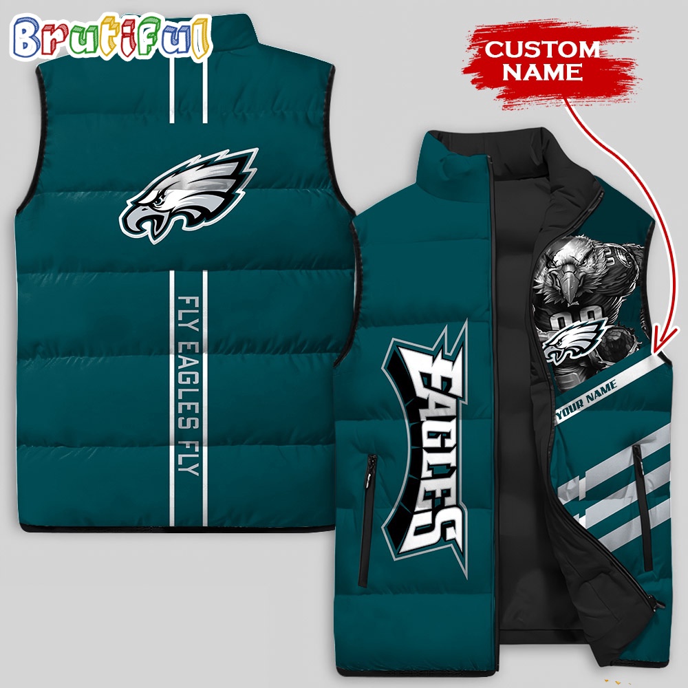 Sportswearmerch Philadelphia Eagles NFL Damn Right Sleeveless Down Puffer Jacket For Fan