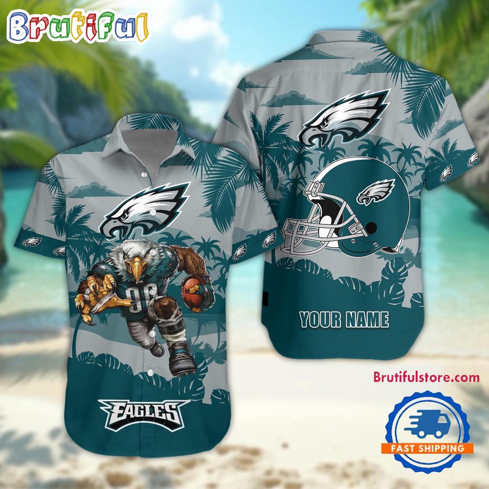 Sportswearmerch Philadelphia Eagles NFL Football Mascot Summer Personalized Hawaiian Shirt For Fan