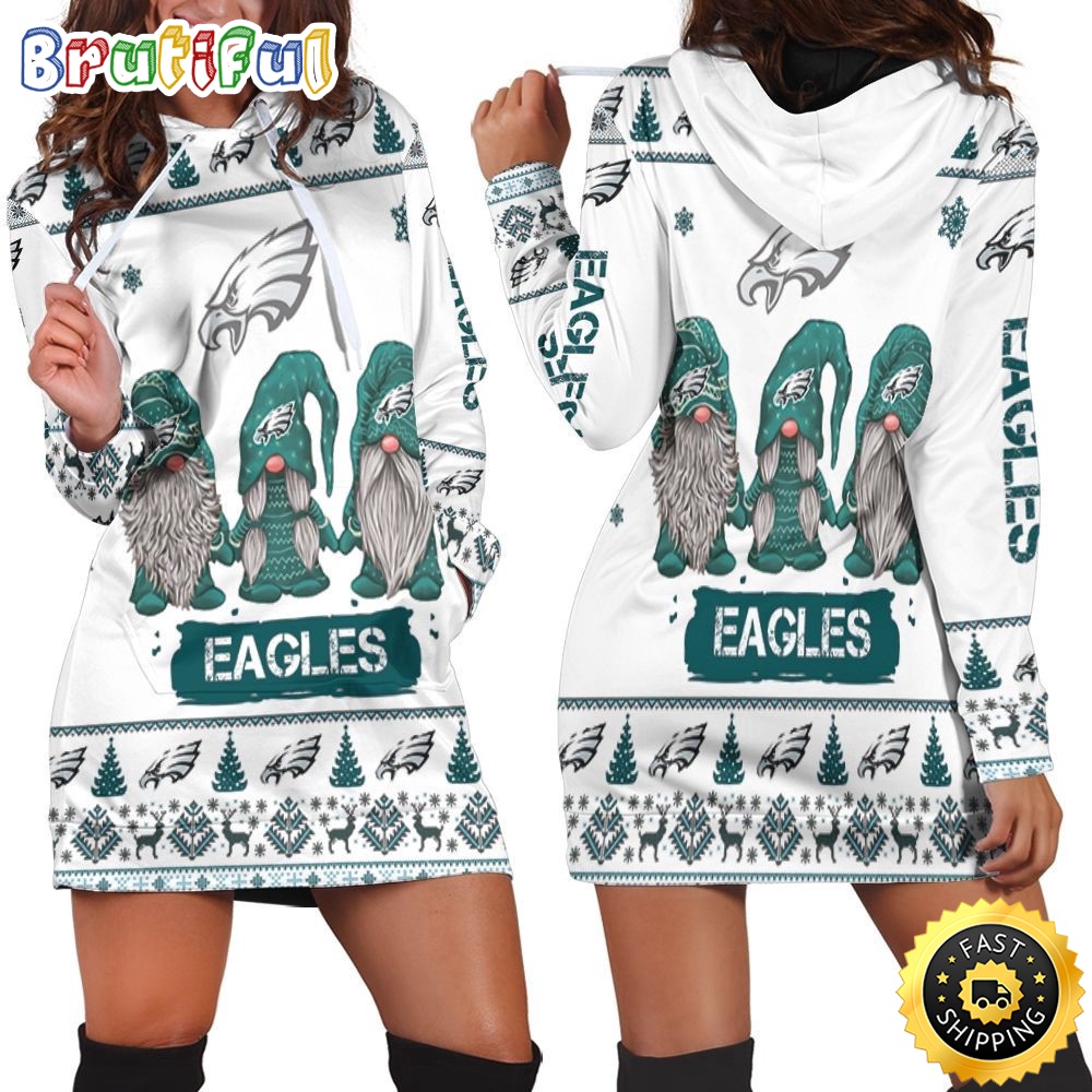 Sportswearmerch Philadelphia Eagles NFL Gnomes Hoodie Dress For Fan