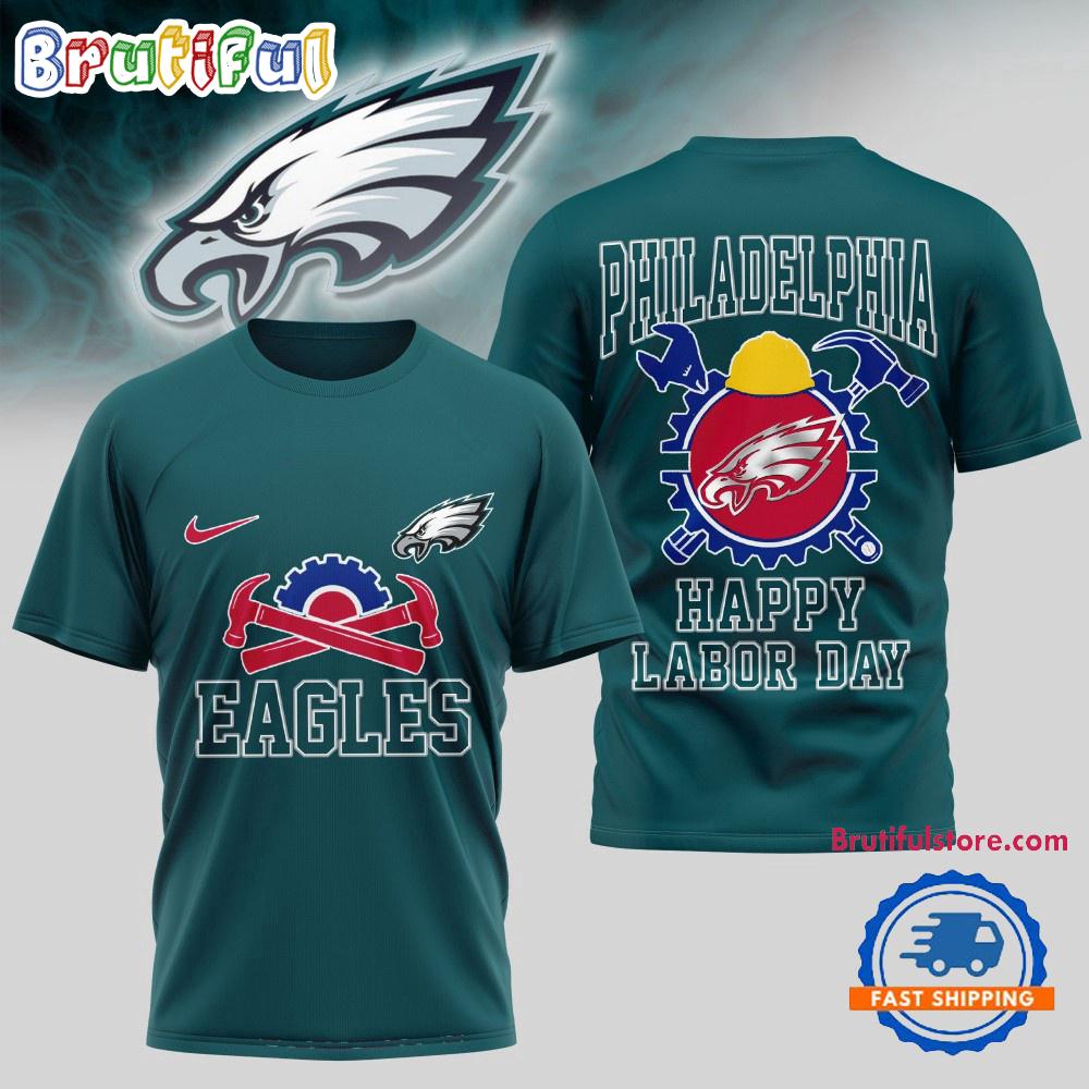 Sportswearmerch Philadelphia Eagles NFL Happy Labor Day 2025 Uniesx 3D Shirt For Fan