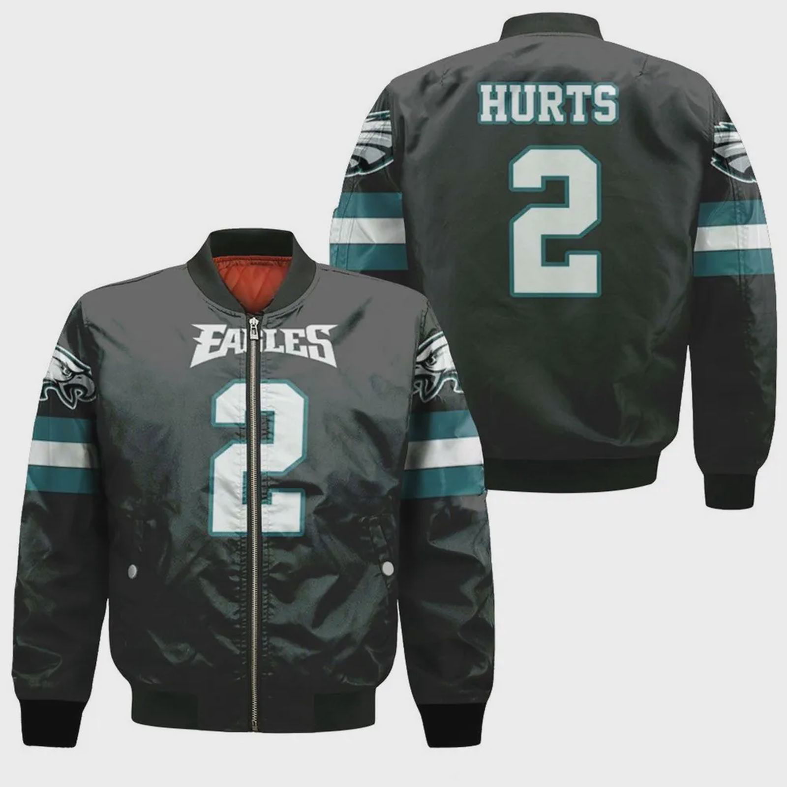 Sportswearmerch Philadelphia Eagles NFL Jalen Hurts 2 Pattern Bomber Jacket For Fan