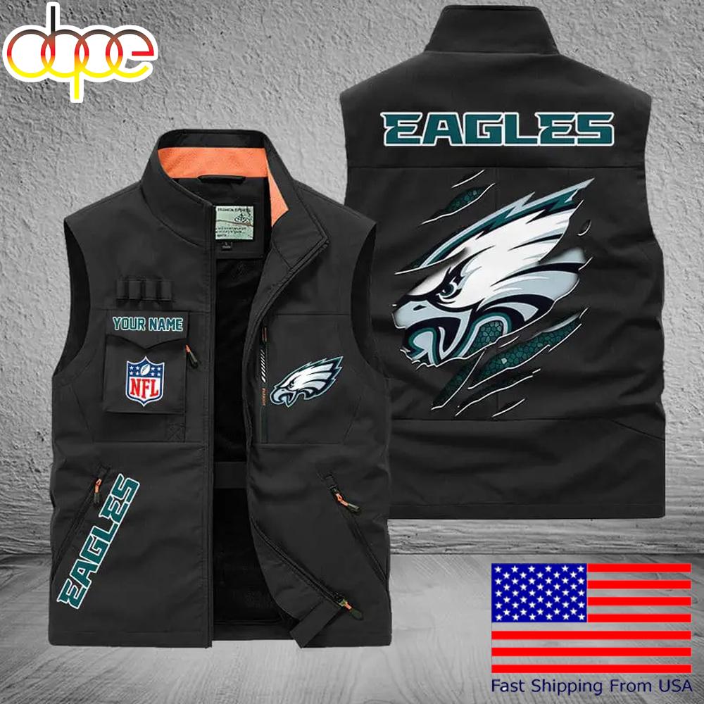 Sportswearmerch Philadelphia Eagles NFL On Back Personalized Pocket Vest For Fan