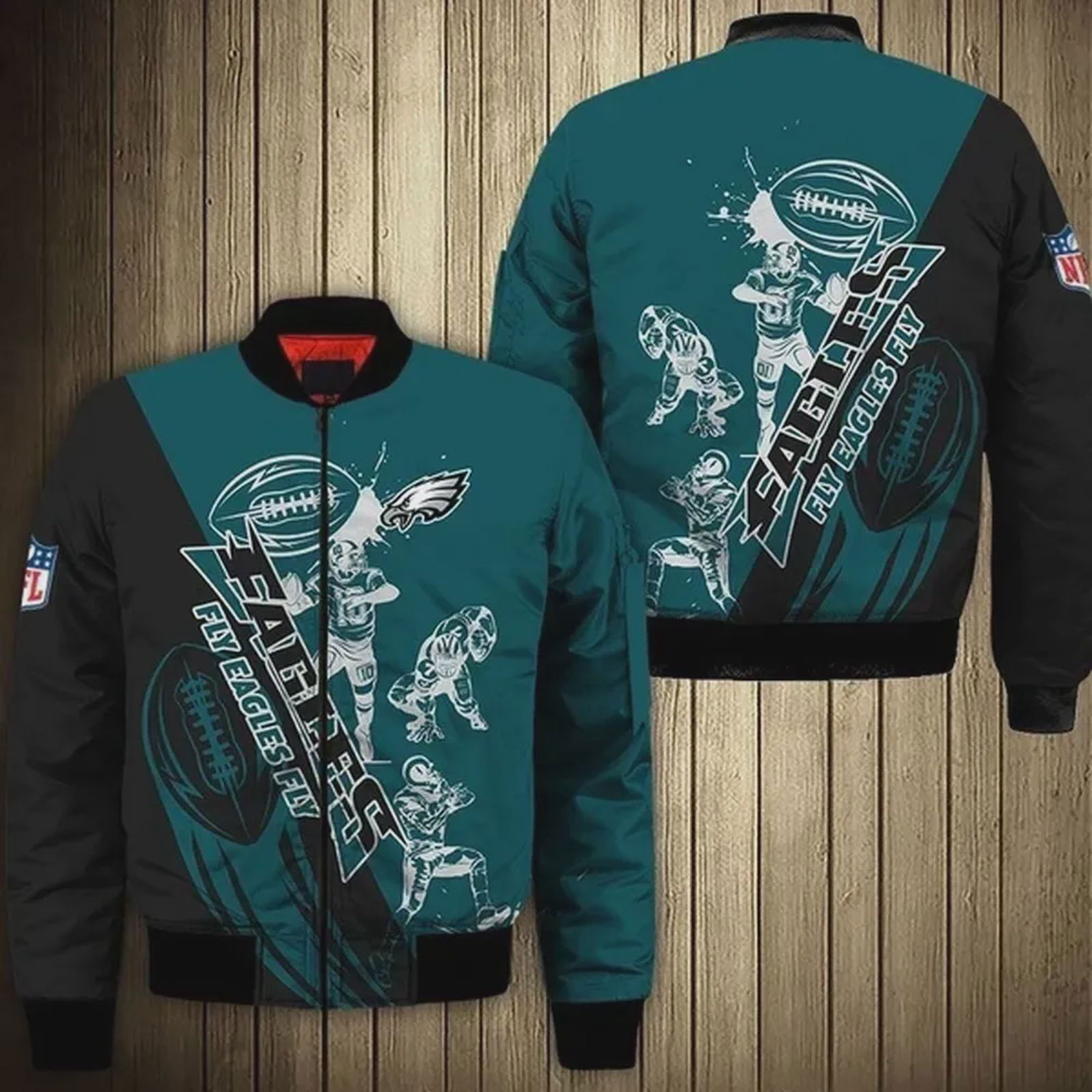 Sportswearmerch Philadelphia Eagles NFL Pattern Bomber Jacket For Fan