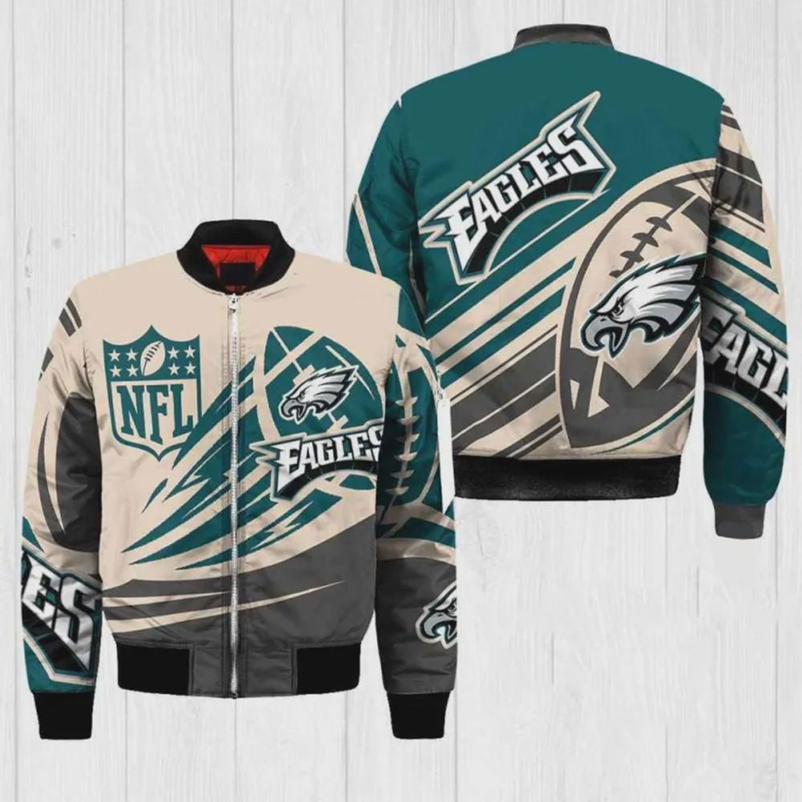 Sportswearmerch Philadelphia Eagles NFL Pattern Bomber Jacket For Fan
