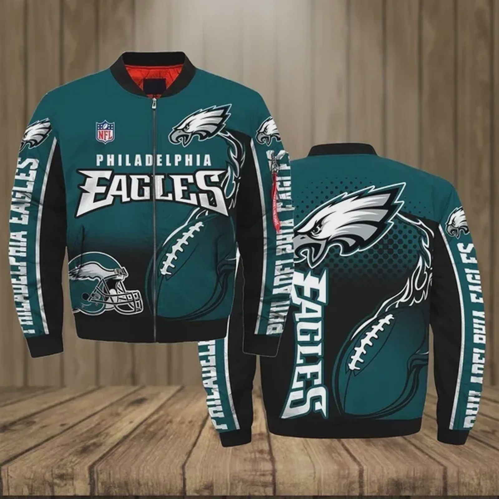 Sportswearmerch Philadelphia Eagles NFL Pattern Bomber Jacket For Fan