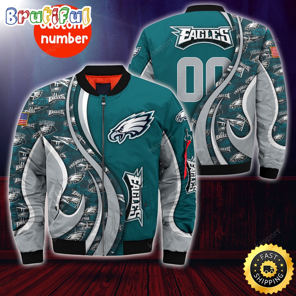 Sportswearmerch Philadelphia Eagles NFL Personalized Bomber Jacket For Fan