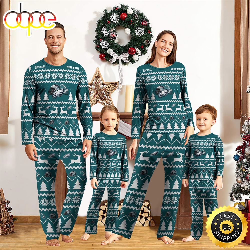 Sportswearmerch Philadelphia Eagles NFL Personalized Pajamas Family For Fan
