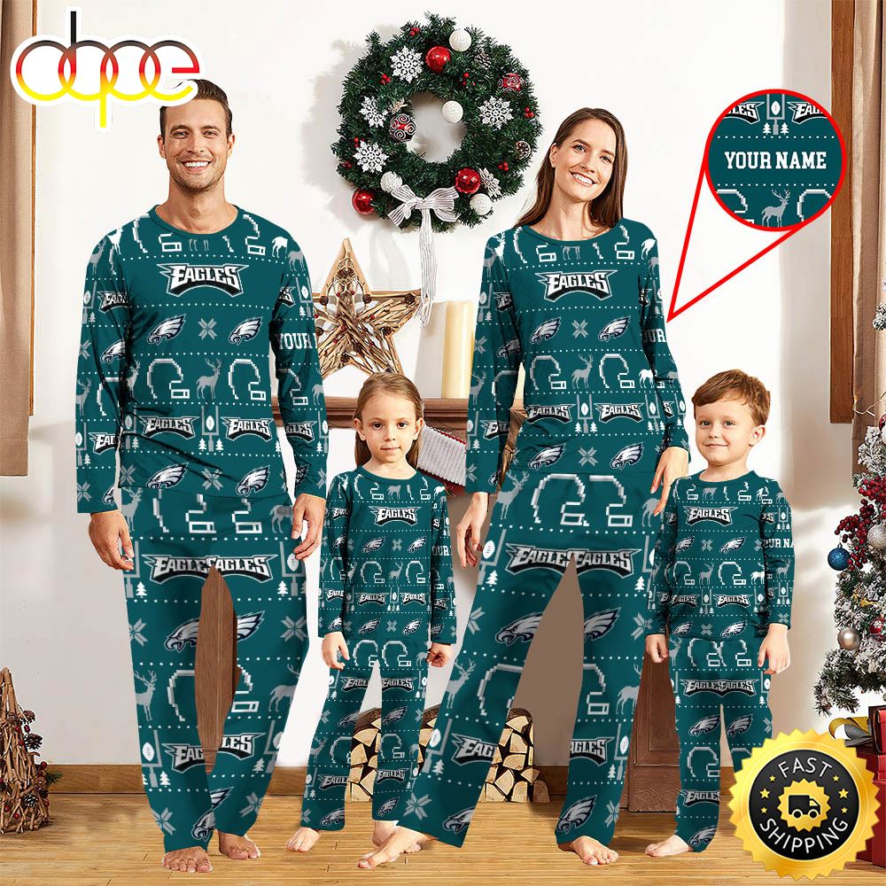 Sportswearmerch Philadelphia Eagles NFL Personalized Pajamas Family For Fan