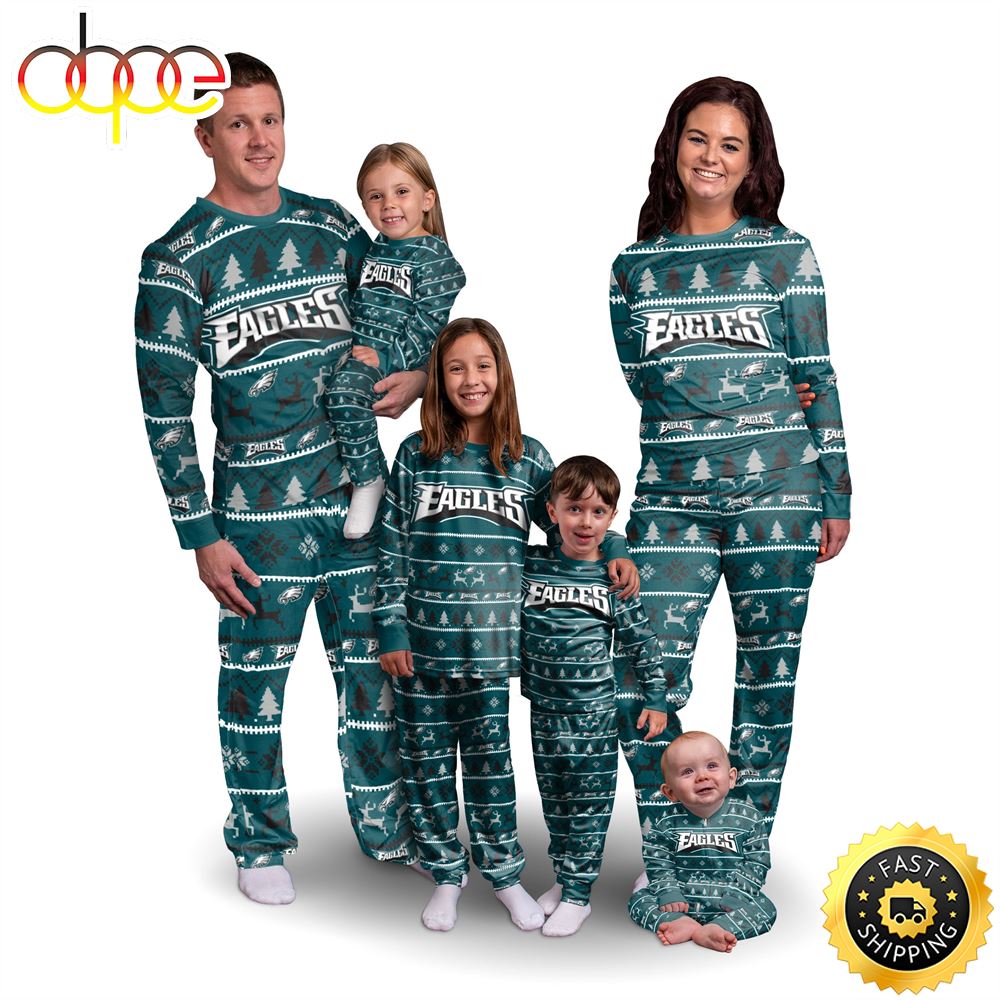 Sportswearmerch Philadelphia Eagles NFL Personalized Pajamas Family For Fan