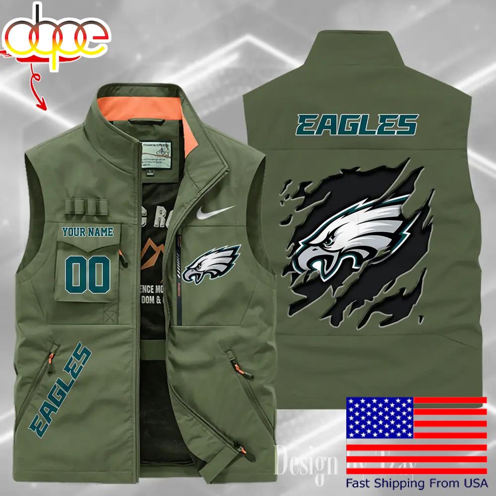 Sportswearmerch Philadelphia Eagles NFL Personalized Pocket Vest For Fan