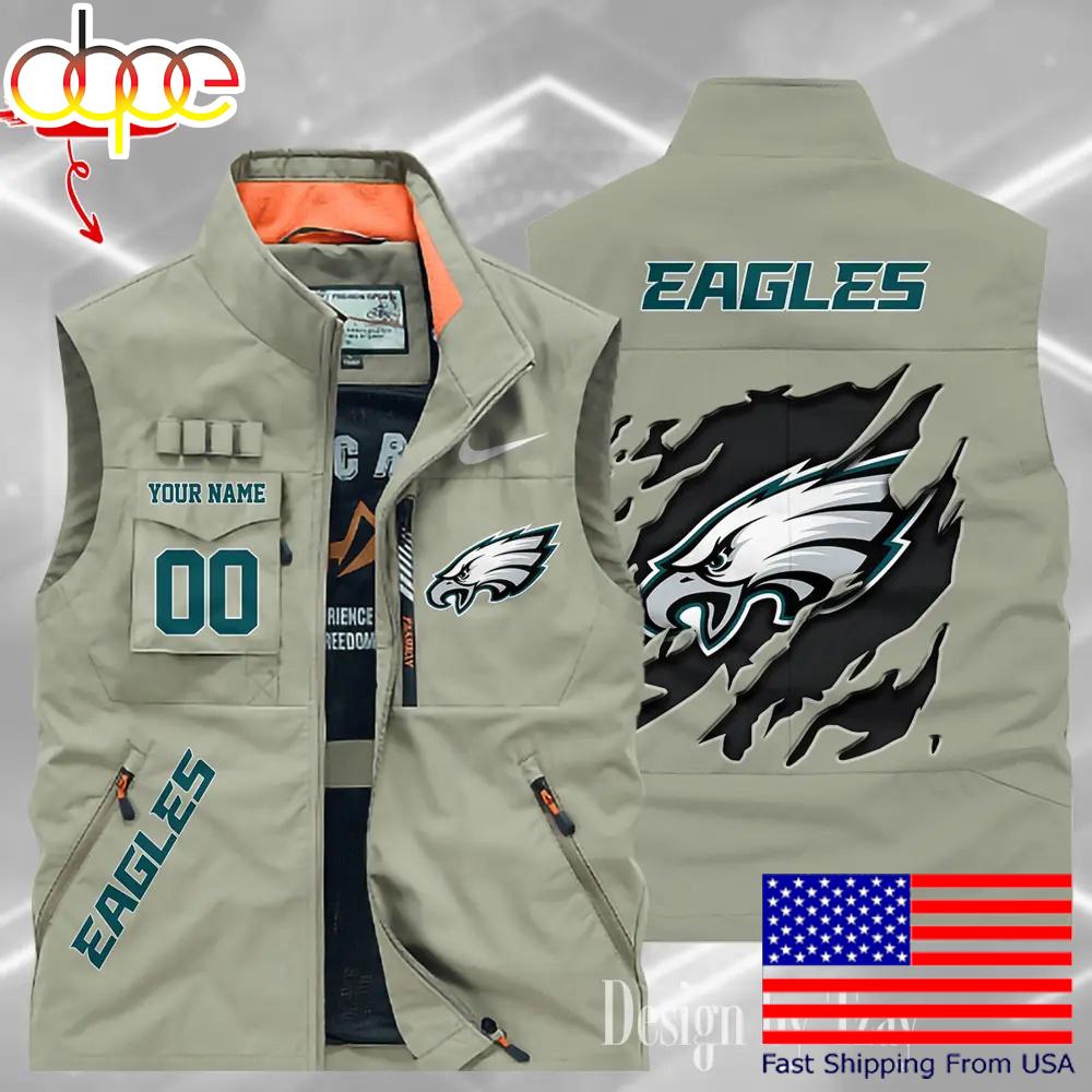 Sportswearmerch Philadelphia Eagles NFL Personalized Pocket Vest For Fan