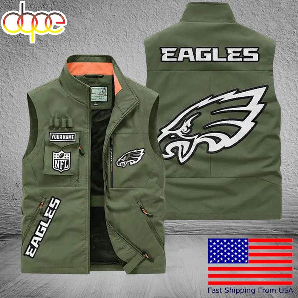 Sportswearmerch Philadelphia Eagles NFL Personalized Pocket Vest For Fans For Fan