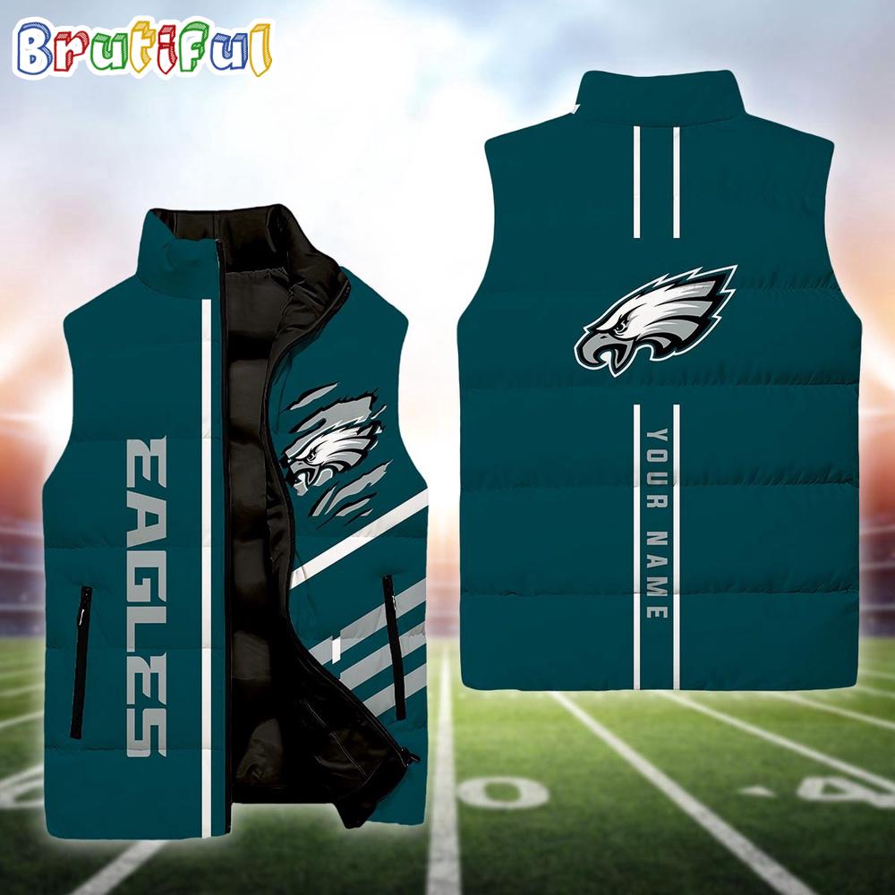 Sportswearmerch Philadelphia Eagles NFL Personalized Sleeveless Down Puffer Jacket For Fan
