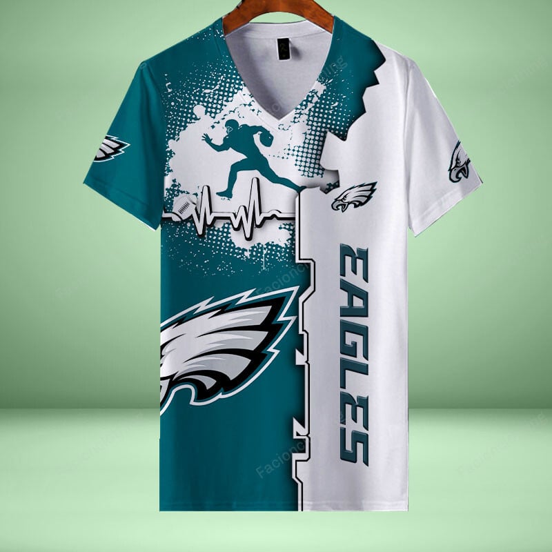 Sportswearmerch Philadelphia Eagles NFL Personalized V-neck Women T-shirt For Fan