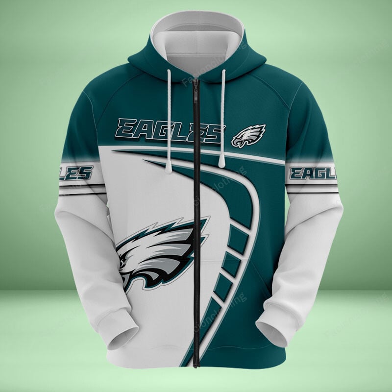 Sportswearmerch Philadelphia Eagles NFL Personalized Zip Hoodie For Fan