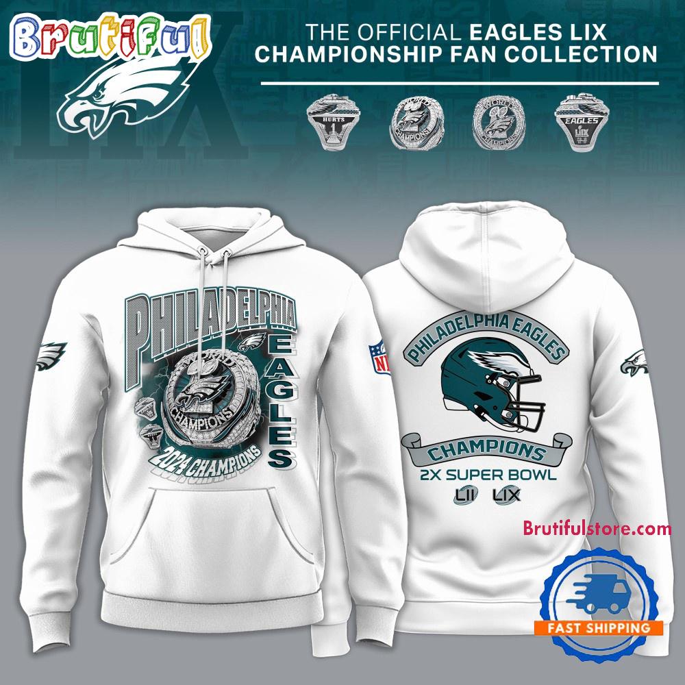 Sportswearmerch Philadelphia Eagles NFL Super Bowl LIX Champions Ring Hoodie For Fan