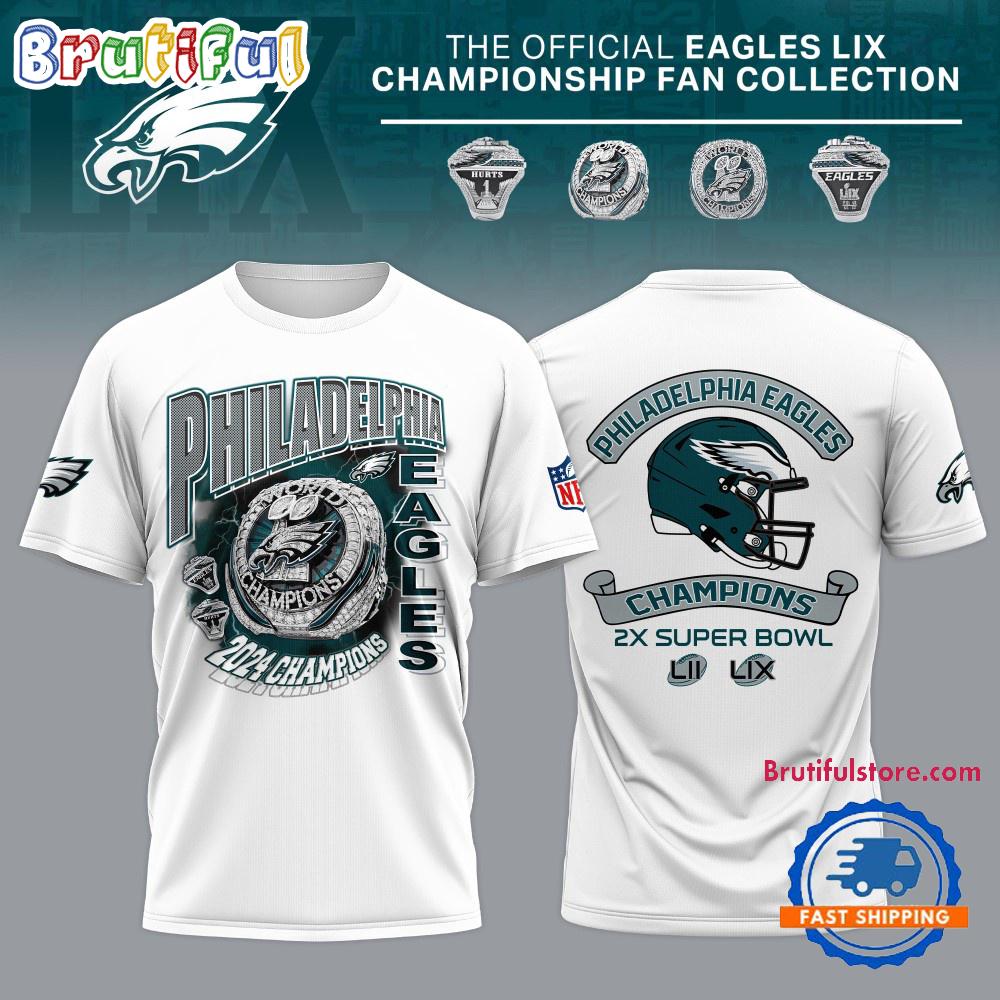 Sportswearmerch Philadelphia Eagles NFL Super Bowl LIX Champions Ring T-Shirt For Fan