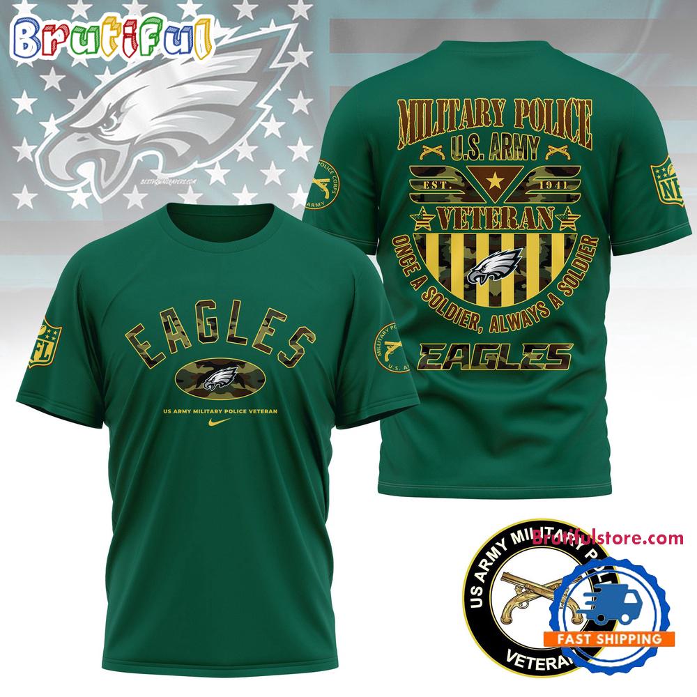 Sportswearmerch Philadelphia Eagles NFL US Army Military Police Veteran T-Shirt For Fan