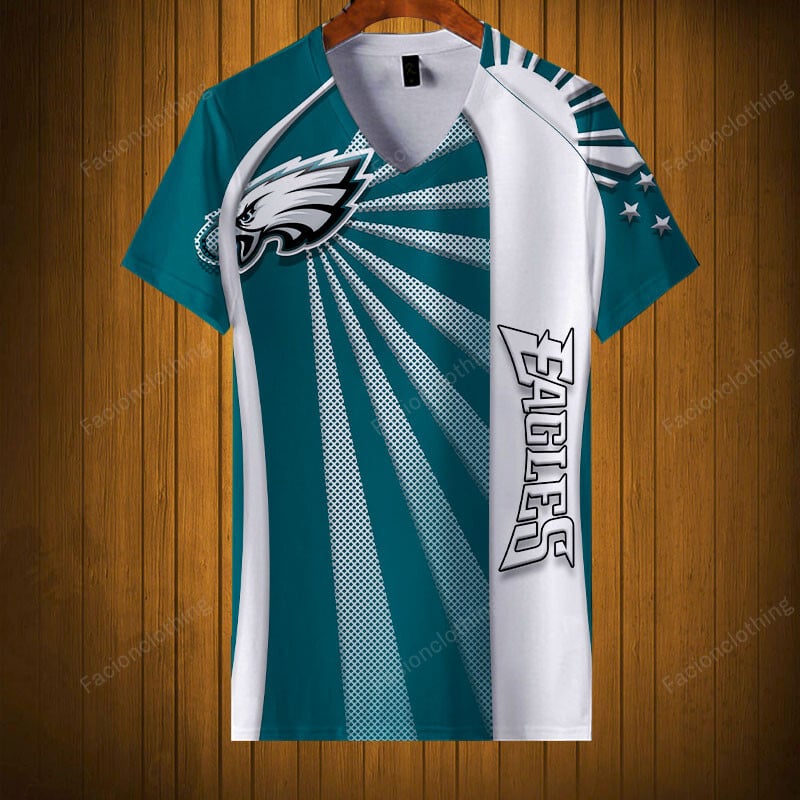 Sportswearmerch Philadelphia Eagles NFL V-neck Women T-shirt Personalized For Fan