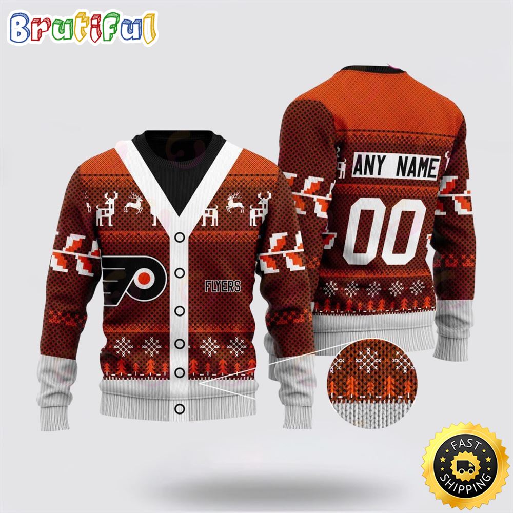 Sportswearmerch Philadelphia Flyers NHL Elk Pattern Personalized Christmas Sweater For Fan