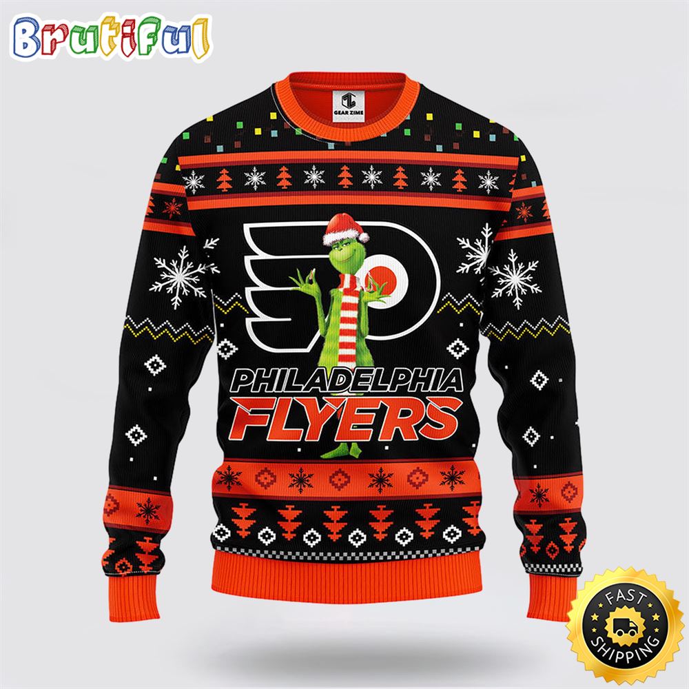 Sportswearmerch Philadelphia Flyers NHL Funny Grinch Ugly Christmas Sweater For Fan