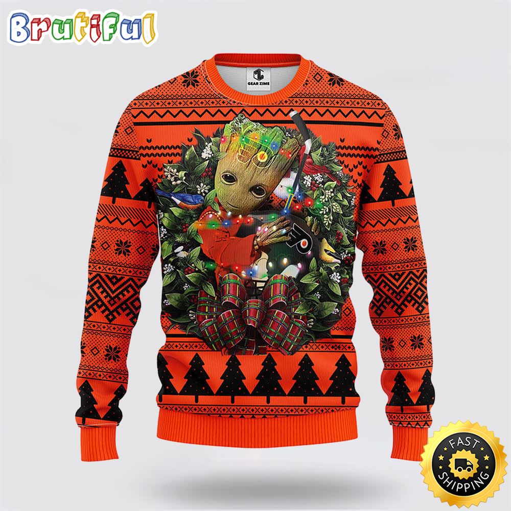 Sportswearmerch Philadelphia Flyers NHL Groot Christmas Sweater For Fan