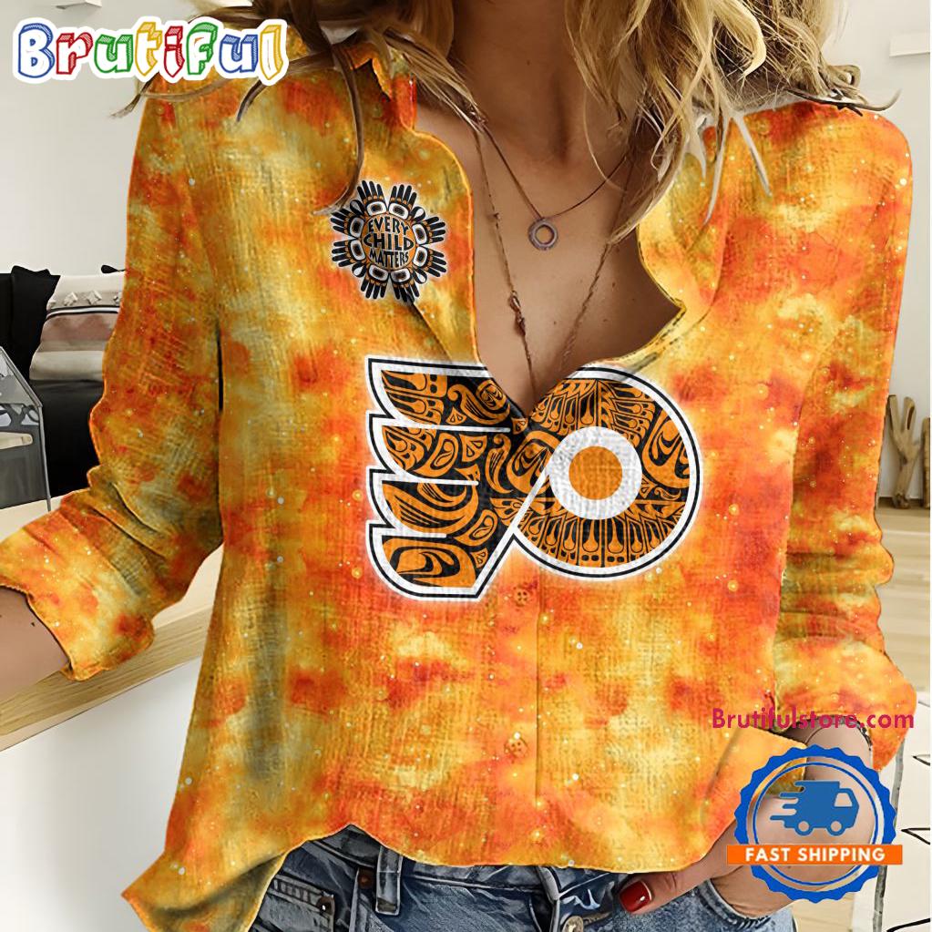 Sportswearmerch Philadelphia Flyers NHL Hockey Women's Casual Shirt For Fan