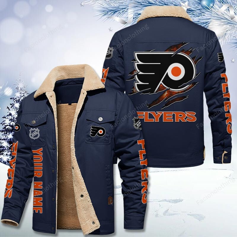 Sportswearmerch Philadelphia Flyers NHL Personalized Cotton Jacket For Fan