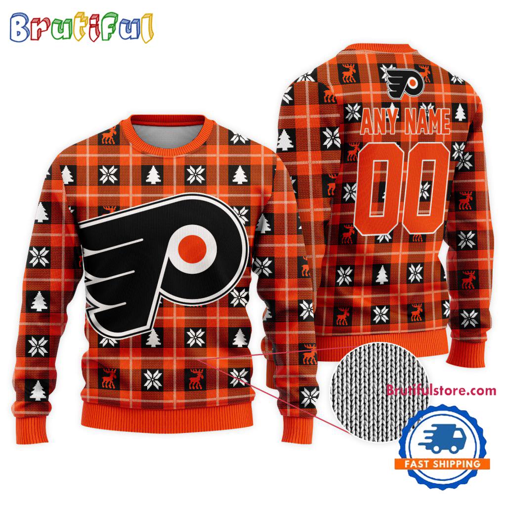 Sportswearmerch Philadelphia Flyers NHL Personalized Snow Tree Ugly Christmas Sweater For Fan