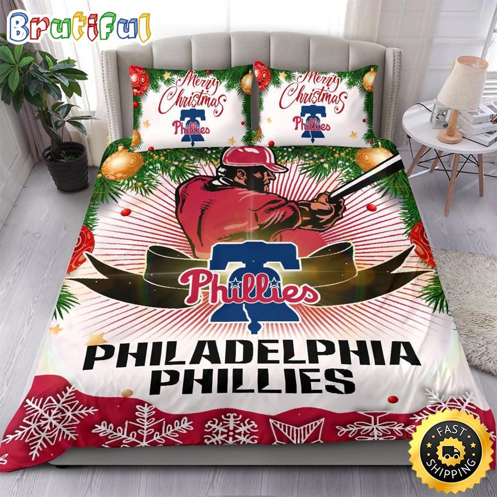 Sportswearmerch Philadelphia Phillies MLB Christmas Bedding Sets Merry For Fan