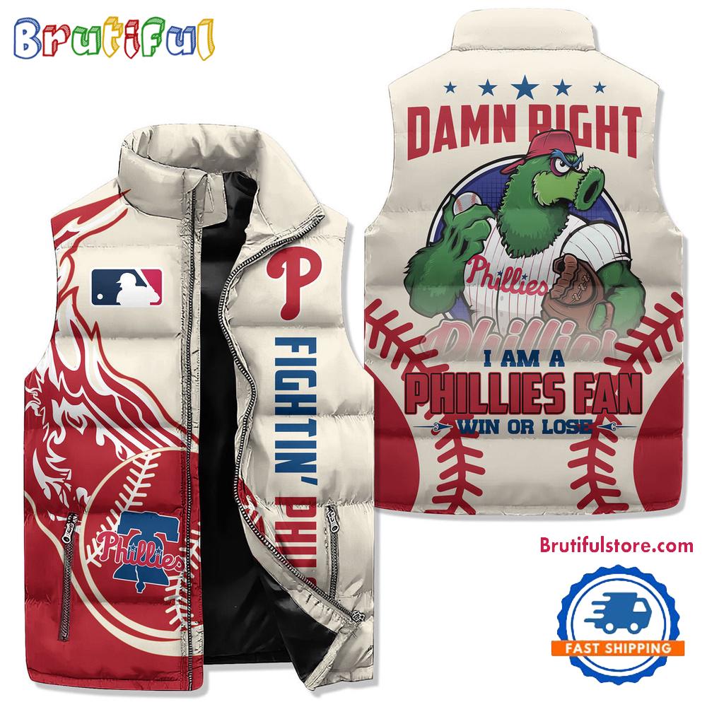Sportswearmerch Philadelphia Phillies MLB Sleeveless Puffer Jacket For Fan