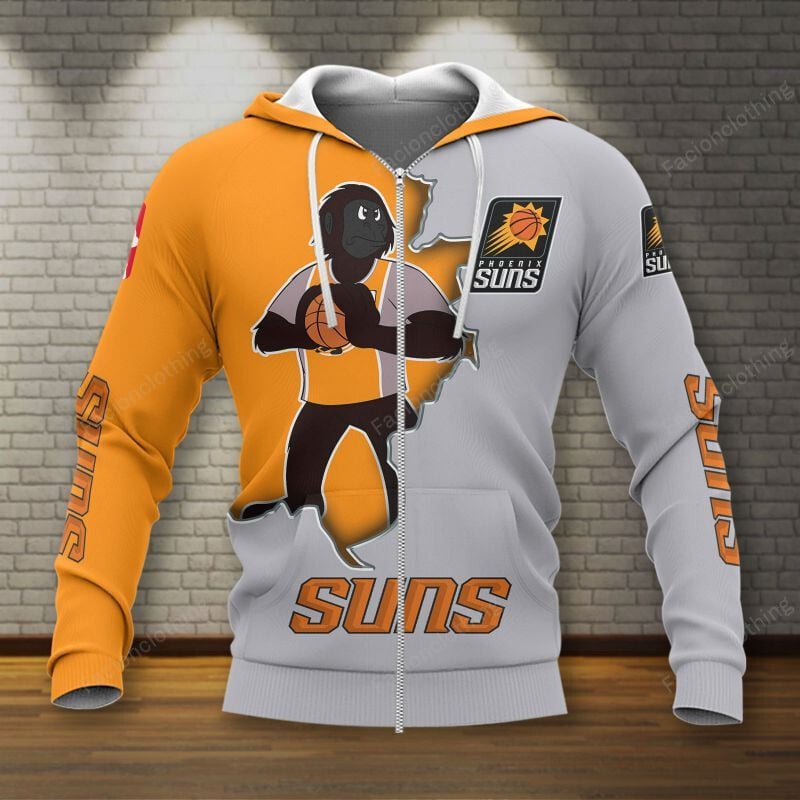 Sportswearmerch Phoenix Suns NBA Personalized Zip Hoodie For Fan