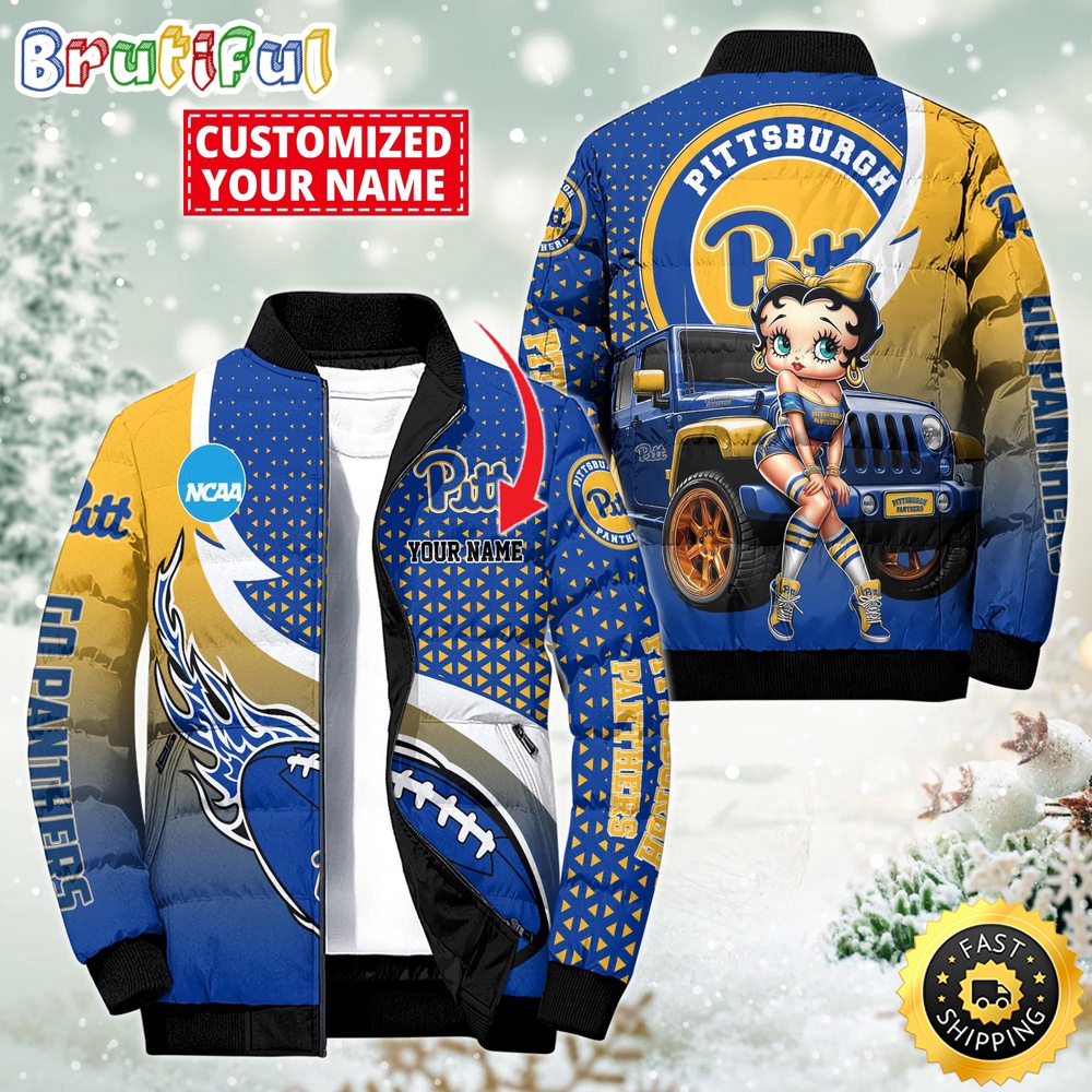 Sportswearmerch Pittsburgh Panthers NCAA Betty Boop Puffer Jacket For Fan