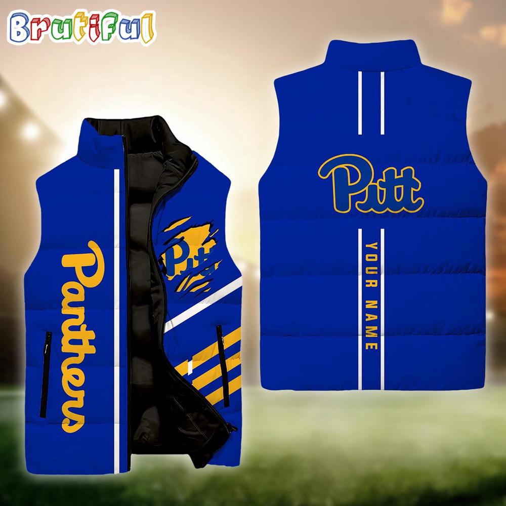 Sportswearmerch Pittsburgh Panthers NCAA Personalized Sleeveless Down Puffer Jacket For Fan