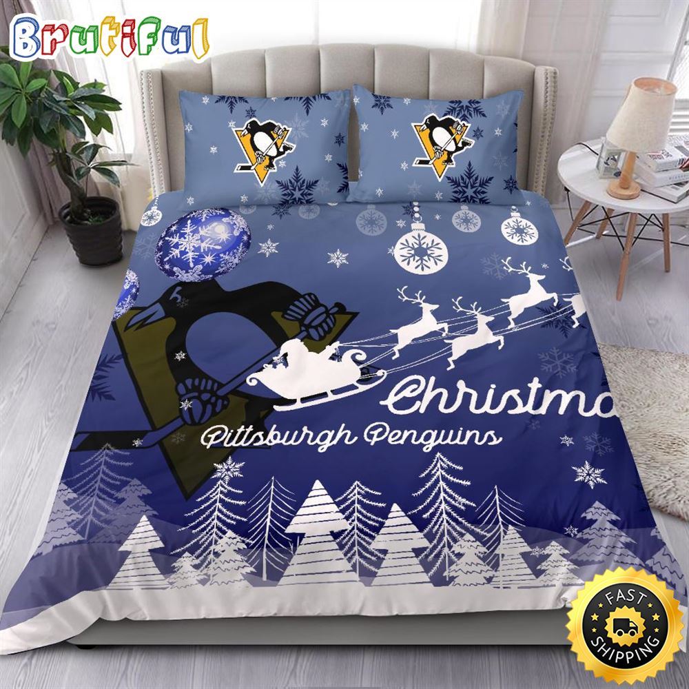 Sportswearmerch Pittsburgh Penguins NHL Christmas Bedding Sets For Fan