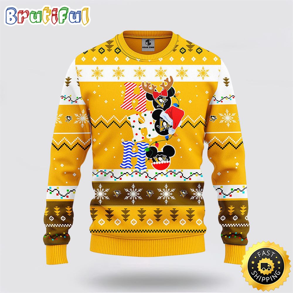 Sportswearmerch Pittsburgh Penguins NHL Mickey Ugly Christmas Sweater For Fan