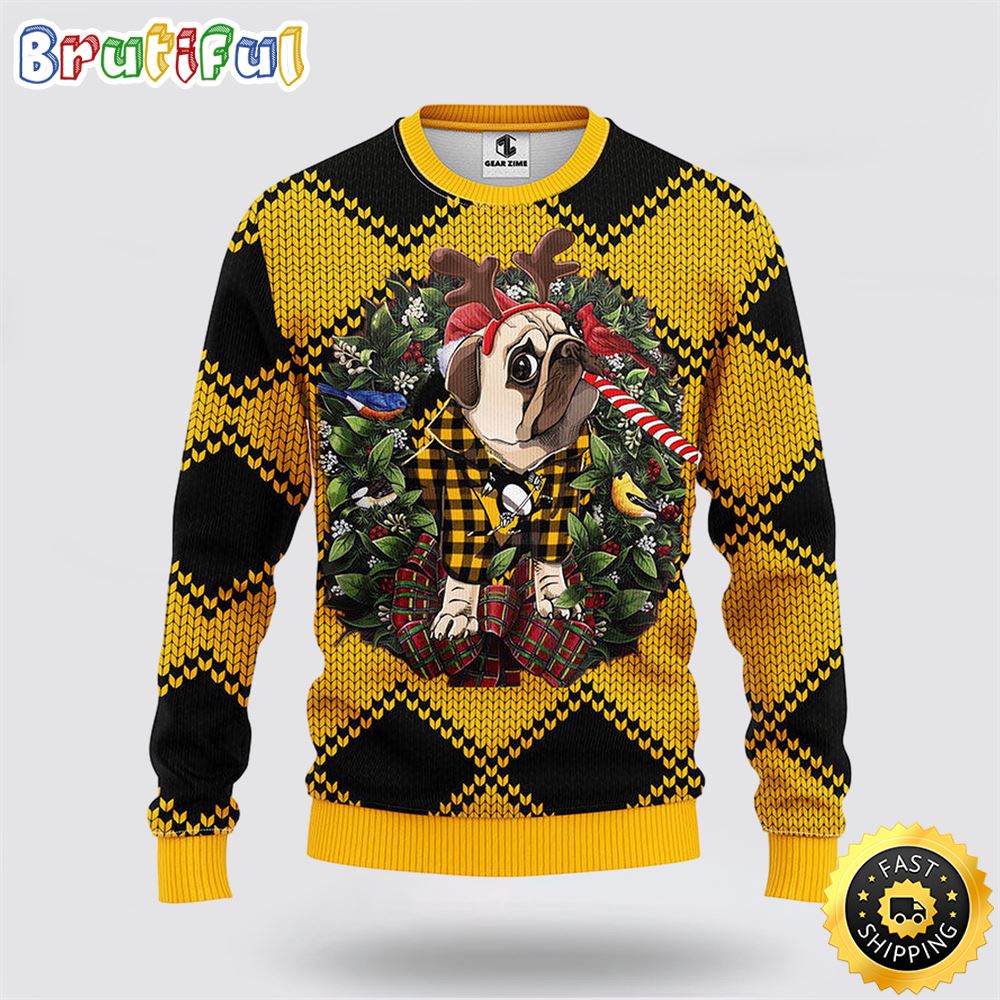 Sportswearmerch Pittsburgh Penguins NHL Pub Dog Ugly Christmas Sweater For Fan