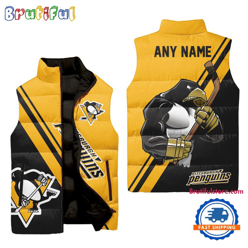 Sportswearmerch Pittsburgh Penguins NHL Sleeveless Puffer Jacket For Fan