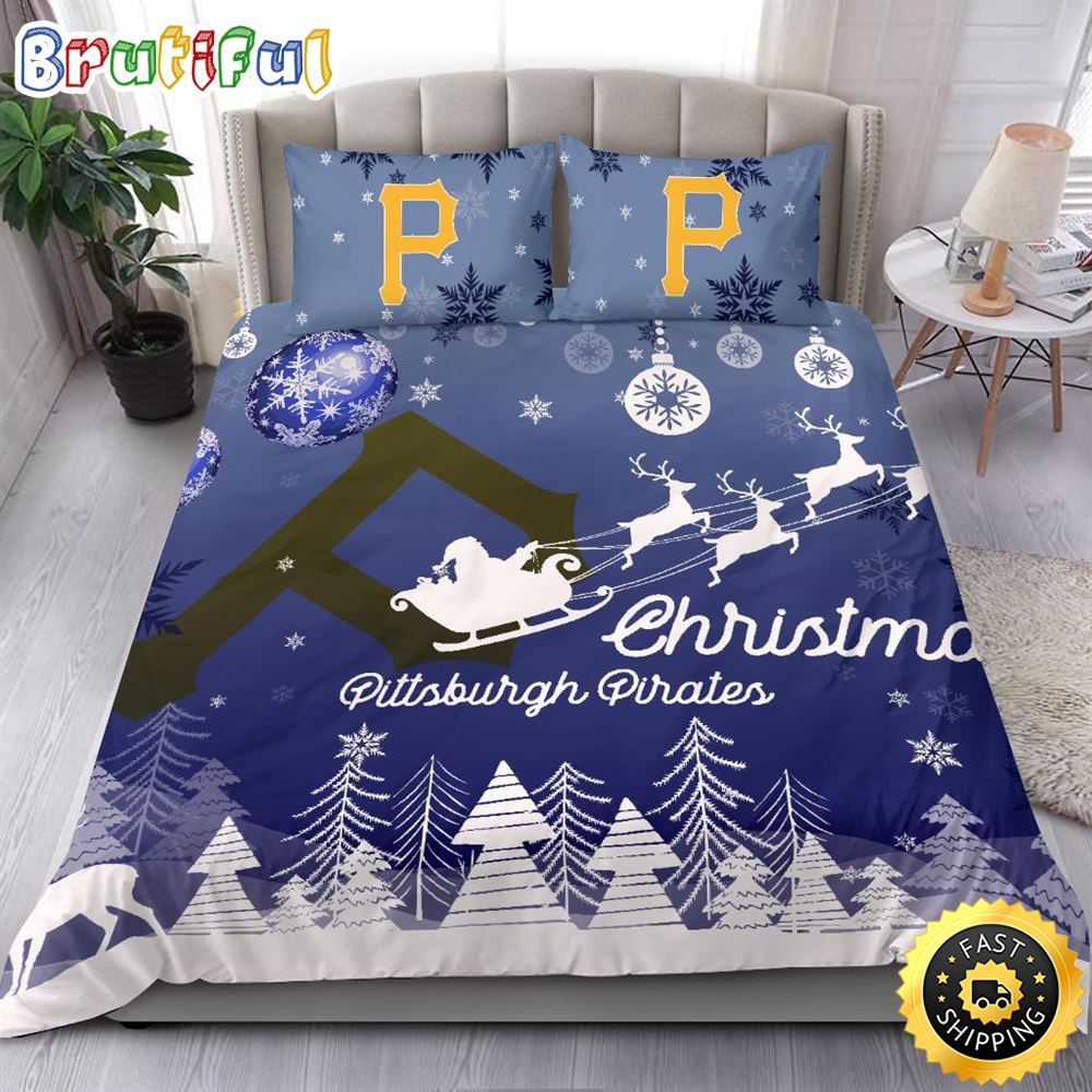 Sportswearmerch Pittsburgh Pirates MLB Christmas Bedding Sets For Fan