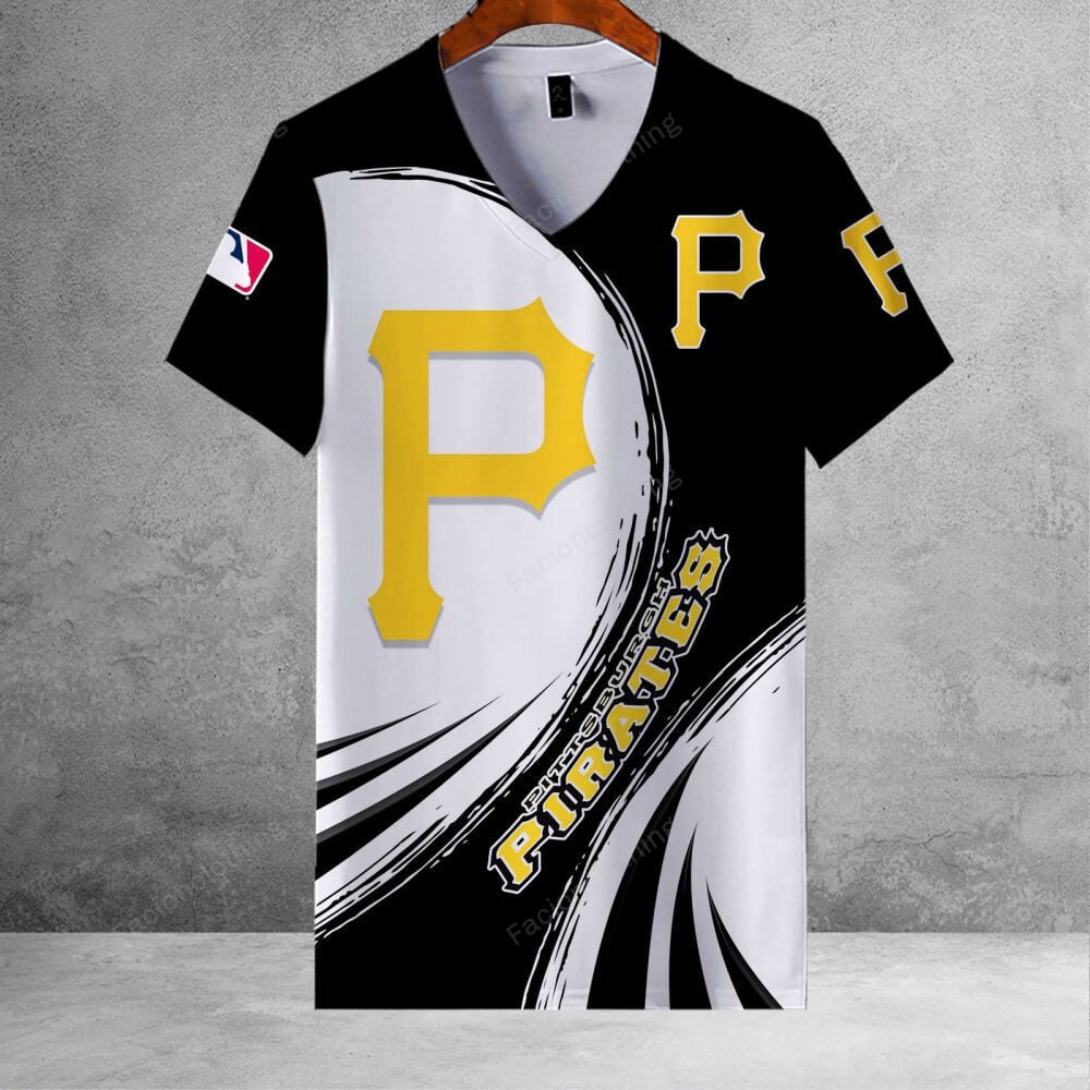 Sportswearmerch Pittsburgh Pirates MLB Personalized V-neck Women T-shirt For Fan