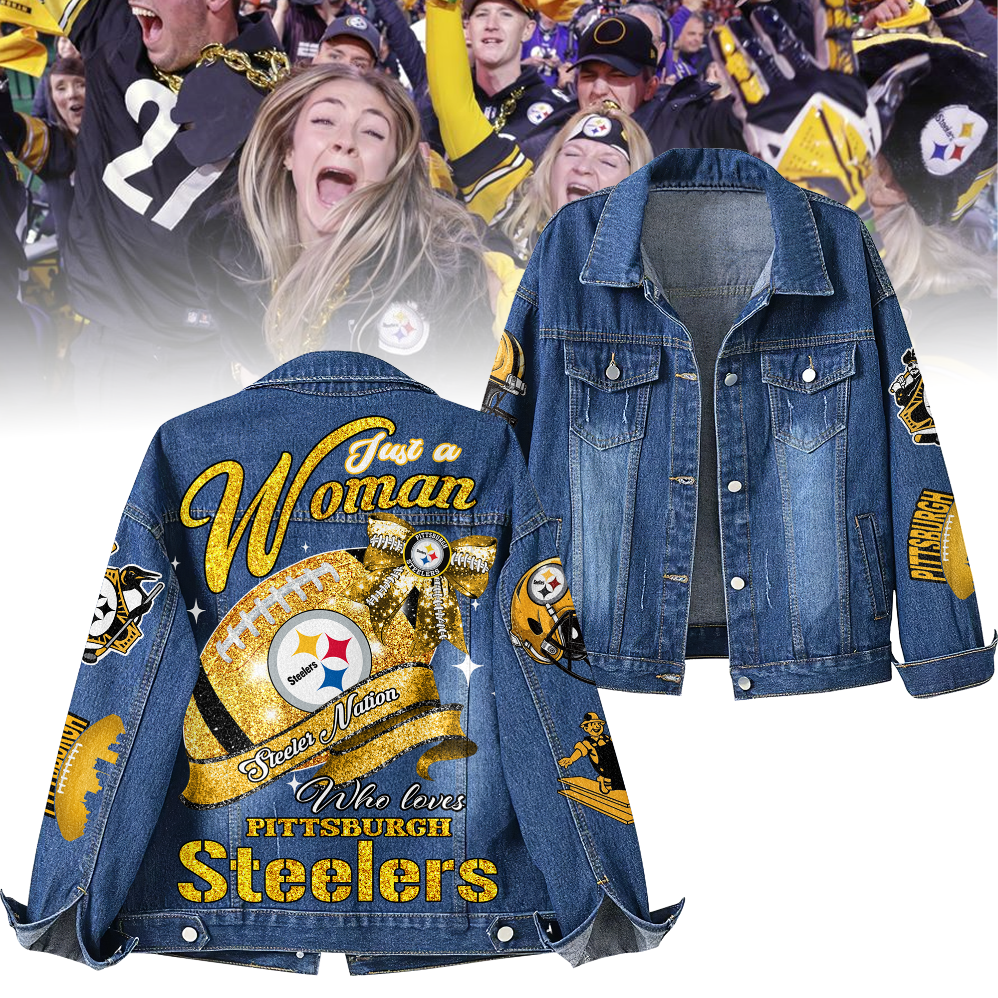 Sportswearmerch Pittsburgh Steelers Denim Jacket Gift For Fans