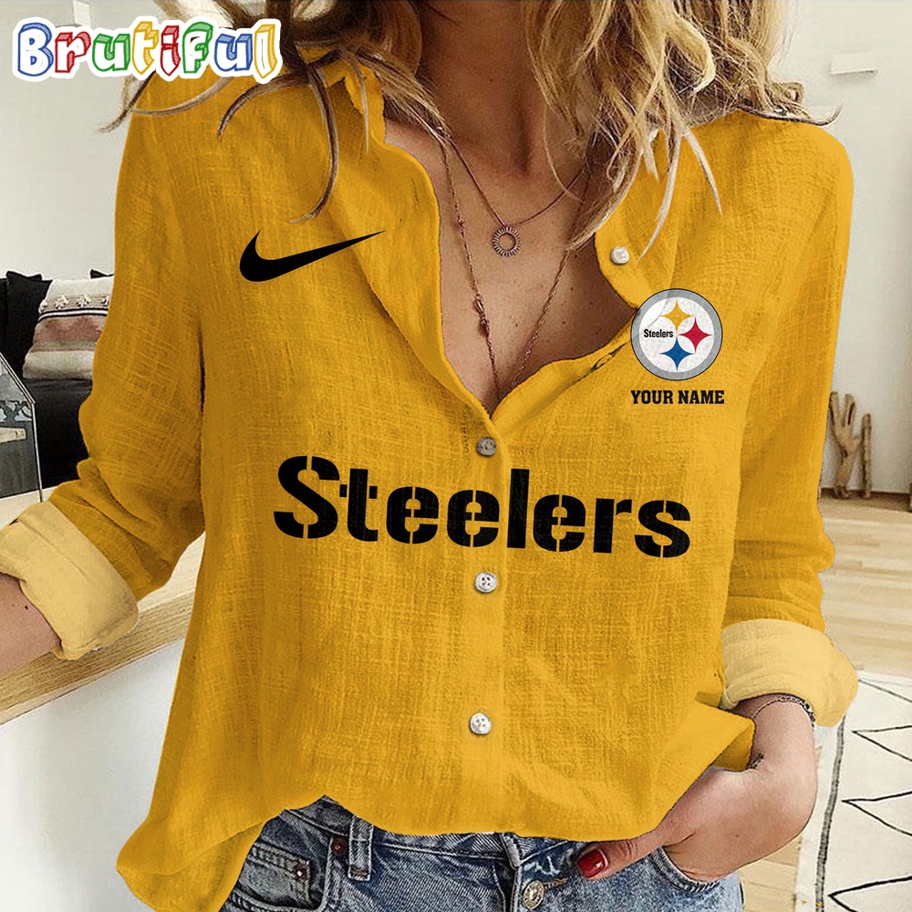Sportswearmerch Pittsburgh Steelers NFL Custom Women's Casual Shirt For Fan