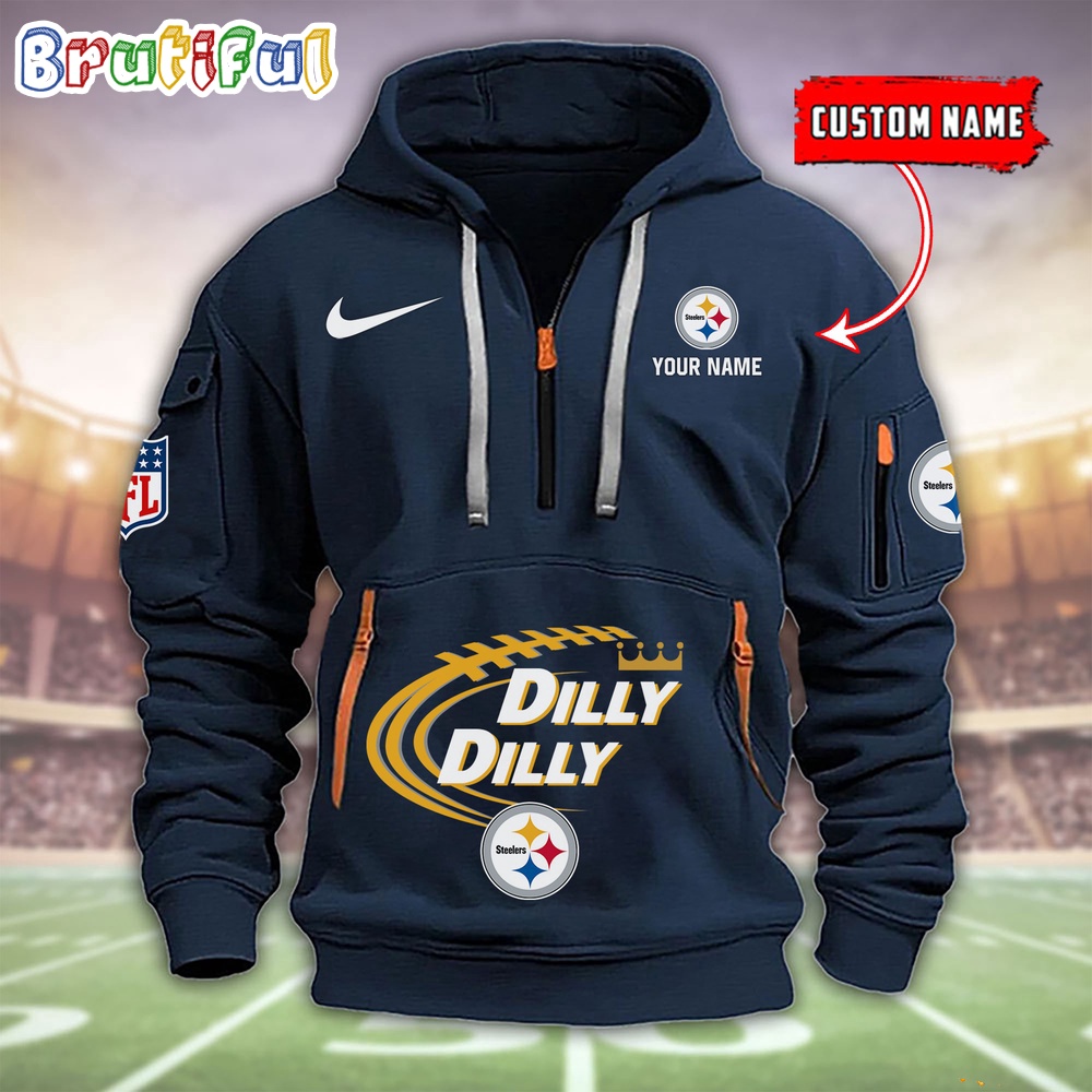 Sportswearmerch Pittsburgh Steelers NFL Dilly Dilly Football Half Zip Hoodie For Fan